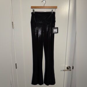 Norma Kamali Shiny Black Spat Leggings